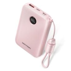 Εικόνα της Power Bank Vention 10000mAh USB-C/USB-A Led Display Built-Ιn Cable 22.5W Pink FKAP0-C