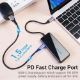 Εικόνα της USB Hub Vention 5-in-1 4x USB-A & USB-C PD 87W 0.15m Gray Mirrored Surface TFDHB