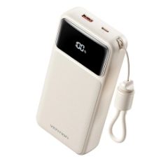 Εικόνα της Power Bank Vention 20000mAh USB-C & USB-A Led Display Built-Ιn Cable 22.5W White XGYW0-40-TY