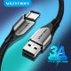 Εικόνα της Καλώδιο Vention USB-A Male to USB-C Male 3A 2m Black COKBH