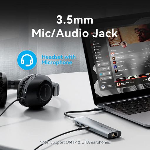 Εικόνα της Docking Station Vention 9-in-1 USB-C PD 4K 60Hz 100W 0.15m Gray TGVHB