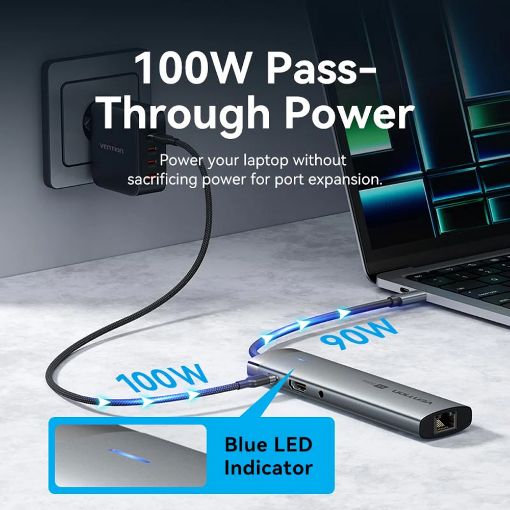 Εικόνα της Docking Station Vention 9-in-1 USB-C PD 4K 60Hz 100W 0.15m Gray TGVHB