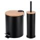 Εικόνα της Σετ Πιγκάλ & Καλαθάκι Μπάνιου Estia Bamboo Essentials Μεταλλικά Black 02-35631