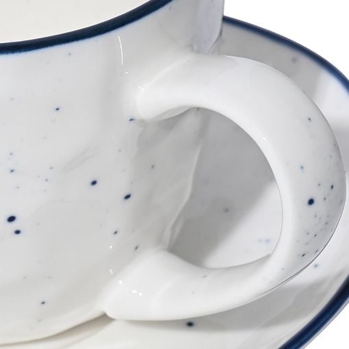Εικόνα της Φλιτζάνι Καφέ Estia Pebbles Πορσελάνινο 220ml με Πιατάκι Λευκό 07-37093