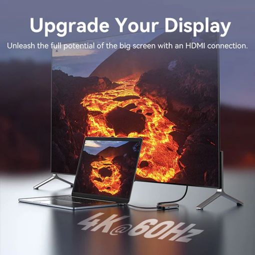 Εικόνα της Docking Station Vention 4-in-1 USB-C PD 4K 60Hz 100W 0.15m Gray TQAHB