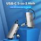 Εικόνα της USB Hub Vention 5-in-1 3x USB-A & 2x USB-C PD 100W 0.15m Gray TNDHB