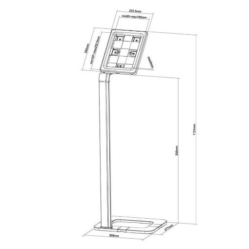 Εικόνα της Tablet Floor Stand Neomounts 9.7-10.1" Anti-Theft TABLET-S100SILVER