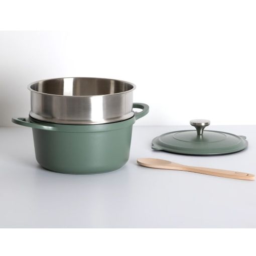 Εικόνα της Κατσαρόλα 5Five με Καλάθι Ατμού 24cm 4.5lt Olive Green 189457