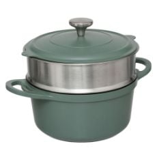 Εικόνα της Κατσαρόλα 5Five με Καλάθι Ατμού 24cm 4.5lt Olive Green 189457