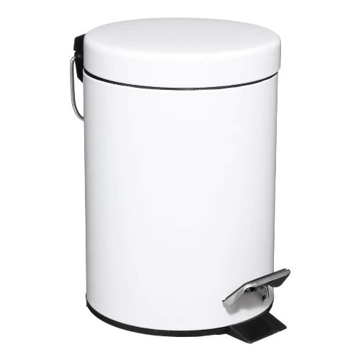 Εικόνα της Καλαθάκι Μπάνιου 5Five Colorama Μεταλλικό 3lt White 105612