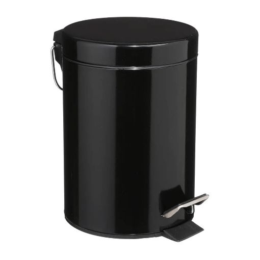 Εικόνα της Καλαθάκι Μπάνιου 5Five Colorama Μεταλλικό 3lt Black 105613