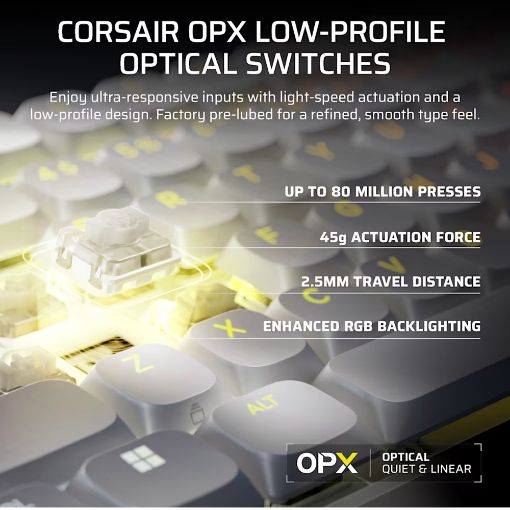 Εικόνα της Πληκτρολόγιο Corsair Vanguard Air 99 RGB OPX Low Profile Switches White (US) CH-91H901B-NA