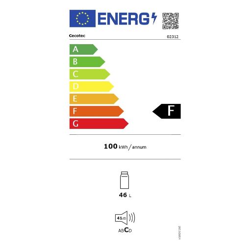 Εικόνα της Μίνι Μπαρ Cecotec GrandCooler 20000 SilentCompress White 46Lt CEC-02312