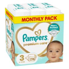 Εικόνα της Πάνες με Αυτοκόλλητο Pampers Premium Care No.3 (6-10kg) Monthly Pack 216τμχ
