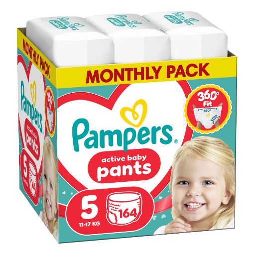 Εικόνα της Πάνες Βρακάκι Pampers Pants No.5 (11-17kg) Monthly Pack 164τμχ
