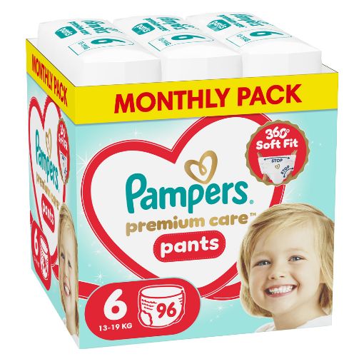 Εικόνα της Πάνες Βρακάκι Pampers Premium Care No.6 (13-19kg) Monthly Pack 96τμχ