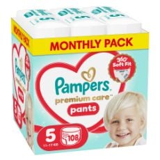 Εικόνα της Πάνες Βρακάκι Pampers Premium Care No.5 (11-17kg) Monthly Pack 108τμχ