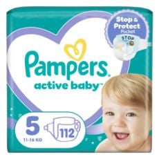 Εικόνα της Πάνες με Αυτοκόλλητο Pampers Active Baby No.5 (11-16kg) 112τμχ