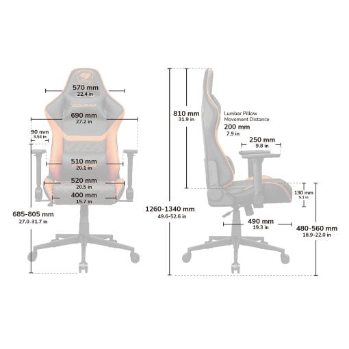 Εικόνα της Gaming Chair Cougar Armor One V2 Gray F 3MA2FGRB.0001