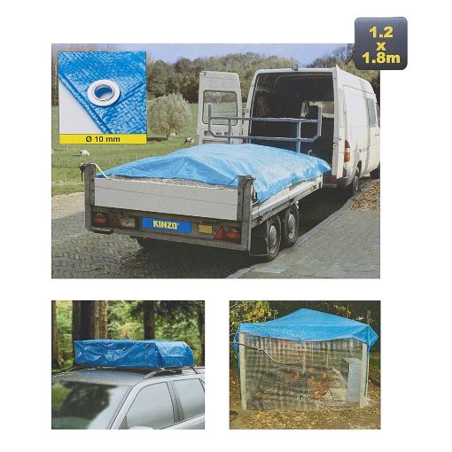 Εικόνα της Μουσαμάς Kinzo 1.2x1.8m Αδιάβροχο 90g/m² Μπλε