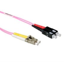 Εικόνα της Καλώδιο Οπτικής Ίνας ACT OM4 LC/SC Duplex 50/125μm UPC 10m Erika Violet RL8710