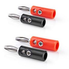 Εικόνα της Nedis Σετ Βύσματα Banana 4.5mm Nickel-Plated 4τμχ Black/Red CAGB26900VA