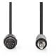 Εικόνα της Καλώδιο Nedis DIN 5-Pin Male to 3.5mm Male Nickel-Plated 1m Black CAGL20100BK10