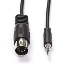 Εικόνα της Καλώδιο Nedis DIN 5-Pin Male to 3.5mm Male Nickel-Plated 1m Black CAGL20100BK10