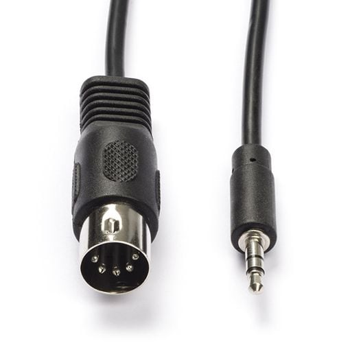 Εικόνα της Καλώδιο Nedis DIN 5-Pin Male to 3.5mm Male Nickel-Plated 1m Black CAGL20100BK10