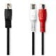 Εικόνα της Καλώδιο Nedis DIN 5-Pin Male to 2x RCA Female 0.2m Black CAGL20250BK02
