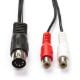 Εικόνα της Καλώδιο Nedis DIN 5-Pin Male to 2x RCA Female 0.2m Black CAGL20250BK02