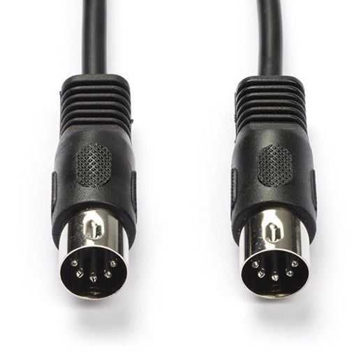 Εικόνα της Καλώδιο Nedis DIN 5-Pin Male to DIN 5-Pin Male Nickel-Plated 1m Black CAGL20000BK10