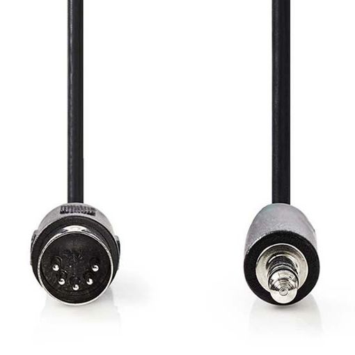 Εικόνα της Καλώδιο Nedis DIN 5-Pin Male to 3.5mm Male Nickel-Plated 2m Black CAGL20100BK20