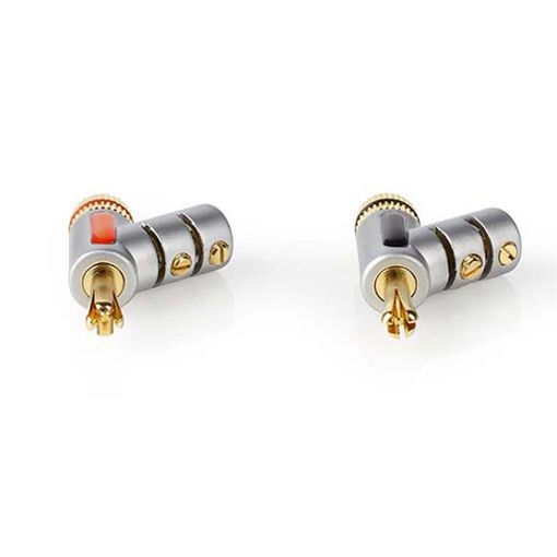 Εικόνα της Nedis Σετ Βύσματα Banana 7.0mm Gold-Plated 2τμχ Silver CAGC26990ME