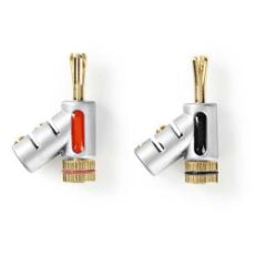 Εικόνα της Nedis Σετ Βύσματα Banana 7.0mm Gold-Plated 2τμχ Silver CAGC26990ME