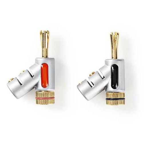 Εικόνα της Nedis Σετ Βύσματα Banana 7.0mm Gold-Plated 2τμχ Silver CAGC26990ME