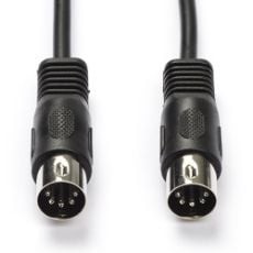 Εικόνα της Καλώδιο Nedis DIN 5-Pin Male to DIN 5-Pin Male Nickel-Plated 3m Black CAGL20000BK30