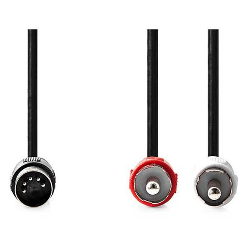 Εικόνα της Καλώδιο Nedis DIN 5-Pin Male to 2x RCA Male Nickel-Plated 1m Black CAGL20200BK10