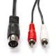 Εικόνα της Καλώδιο Nedis DIN 5-Pin Male to 2x RCA Male Nickel-Plated 1m Black CAGL20200BK10