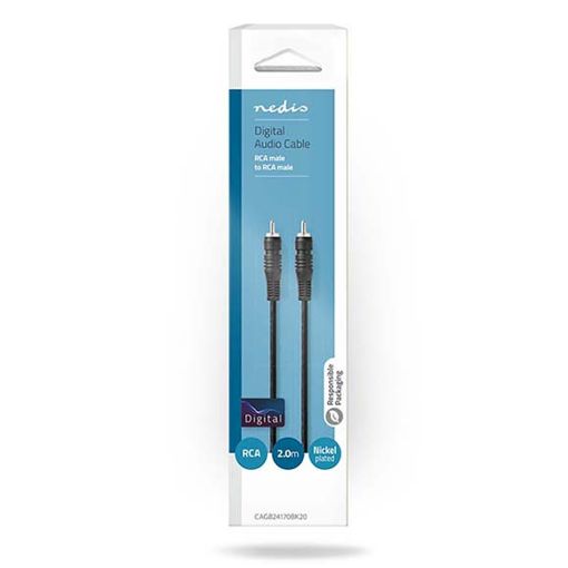 Εικόνα της Καλώδιο Nedis RCA Male to RCA Male 2m Black CAGL24170BK20