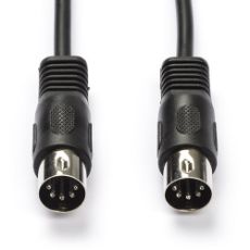 Εικόνα της Καλώδιο Nedis DIN 5-Pin Male to DIN 5-Pin Male Nickel-Plated 2m Black CAGL20000BK20