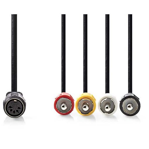 Εικόνα της Καλώδιο Nedis DIN 5-Pin Female to 4x RCA Male Nickel-Plated 0.2m Black CAGL20475BK02
