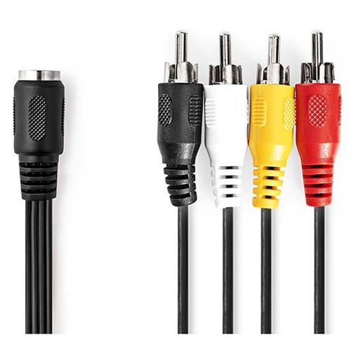 Εικόνα της Καλώδιο Nedis DIN 5-Pin Female to 4x RCA Male Nickel-Plated 0.2m Black CAGL20475BK02