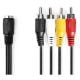 Εικόνα της Καλώδιο Nedis DIN 5-Pin Female to 4x RCA Male Nickel-Plated 0.2m Black CAGL20475BK02
