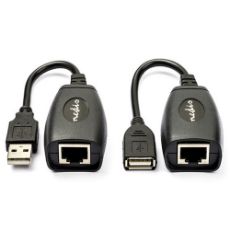 Εικόνα της Adapter Nedis USB-A Male/Female to RJ45 Female 0.2m Black CCGB60EXTBK500