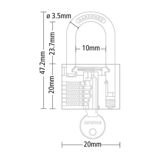 Εικόνα της Stanley Λουκέτο 20mm με 3 Κλειδιά Gold