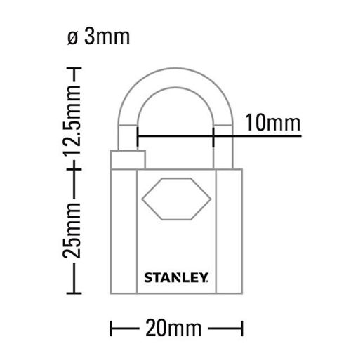 Εικόνα της Κλειδαριά Αποσκευών Stanley Travel Max 20mm 2τμχ Black/Yellow