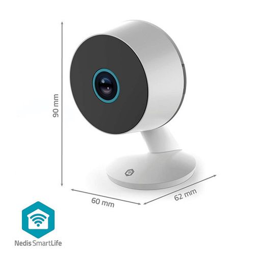 Εικόνα της Indoor IP Camera Nedis SmartLife 3MP 2K Wi-Fi με Σειρήνα White WIFICI08CWT