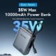 Εικόνα της Power Bank Vention 10000mAh USB-C & Built In USB-C/Lightning Cables 35W Gray FHFH0