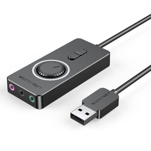 Εικόνα της External Soundcard Vention USB-A με Ρύθμιση Έντασης 0.15m Black CDRBB